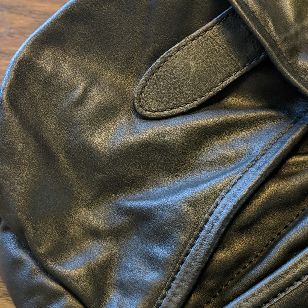 Cole Haan Black Leather Laptop Bag with Shoulder Strap - Picture 9 of 15